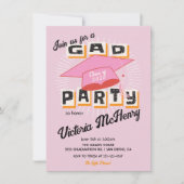 Mod Bright Bold Graduation Party Cap Einladung (Vorderseite)