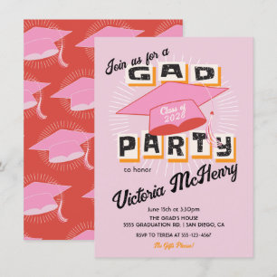 Mod Bright Bold Graduation Party Cap Einladung
