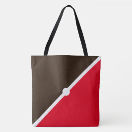Mod Bright Red Cocoa Brown Diagonal Color Block Tasche