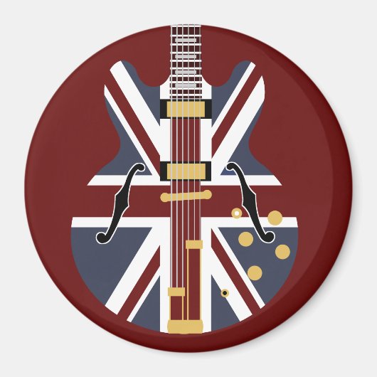 Mod Brit Pop Art Gitarre Kühlschrank Magnet (Vorne)