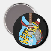 Mod Brit Pop Art Gitarre Kühlschrank Magnet (Vorderseite/Rückseite)
