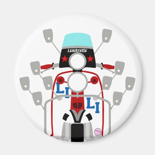 Mod Brit Pop Art Scooter Magnet (Vorne)