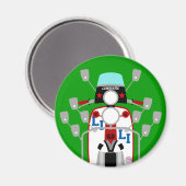 Mod Brit Pop Art Scooter Magnet (Vorderseite/Rückseite)