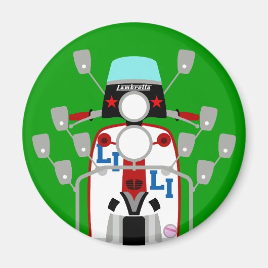 Mod Brit Pop Art Scooter Magnet (Vorne)