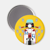 Mod Brit Pop Art Scooter Magnet (Vorderseite/Rückseite)