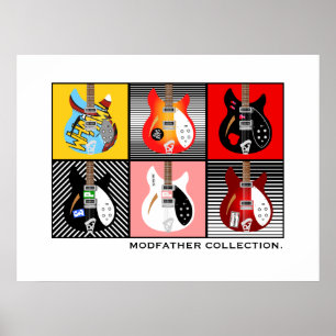 Mod Brit Pop Elektrogitarrenkollektion Poster