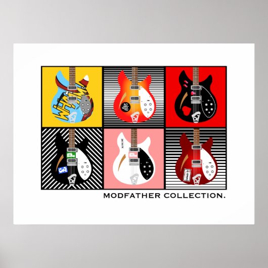 Mod Brit Pop Elektrogitarrenkollektion Poster (Vorne)