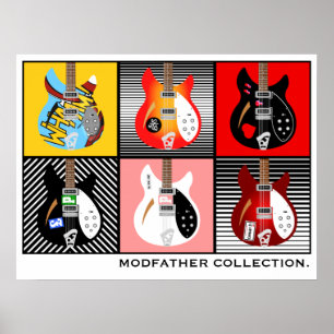 Mod Brit Pop Elektrogitarrenkollektion Poster