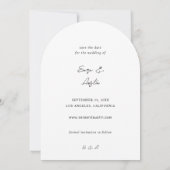 MOD Calligraphy Foto Vertikal Save the Date Arc Einladung (Rückseite)