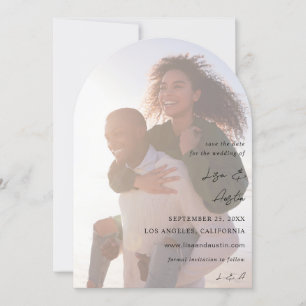 MOD Calligraphy w Duo Foto Save the Date Arc Einladung