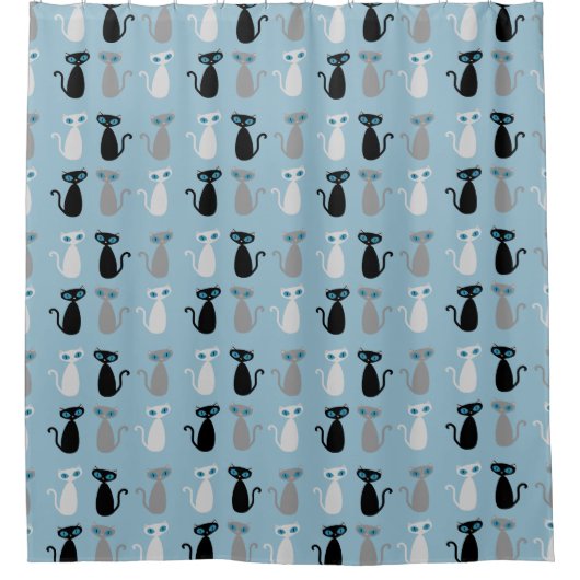 Mod Cats Farbduschvorhang Duschvorhang (Vorderseite)