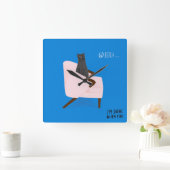 Mod Cats - Los holen Quadratische Wanduhr (Zuhause)