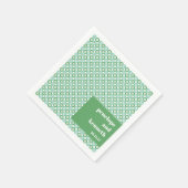 Mod Chic Wedding Custom Green and Blue Mid Serviette (Ecke)