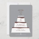 Mod Chocolate Iced Wedding Cake Couple Dusche Einladung (Vorderseite)