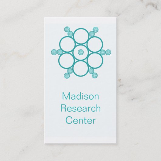 Mod Circles Business Card, Türkis Visitenkarte (Vorderseite)