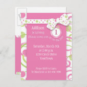 Mod Circles Girl's 1. Geburtstagskarte Einladung (Vorne/Hinten)