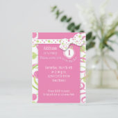 Mod Circles Girl's 1. Geburtstagskarte Einladung (Stehend Vorderseite)