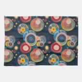 Mod Circles Mid Century im Stil von Hilma af Klint Geschirrtuch (Horizontal)