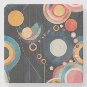 Mod Circles Mid Century im Stil von Hilma af Klint Steinuntersetzer