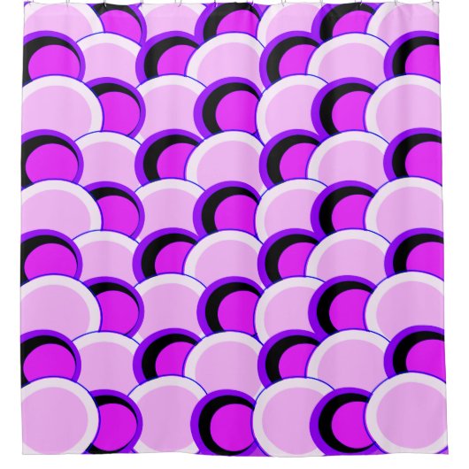 Mod Circles Pink und Lila Duschvorhang (Vorderseite)