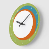Mod Circles Wall Clock Green, Orange und Aqua Große Wanduhr (Winkel)
