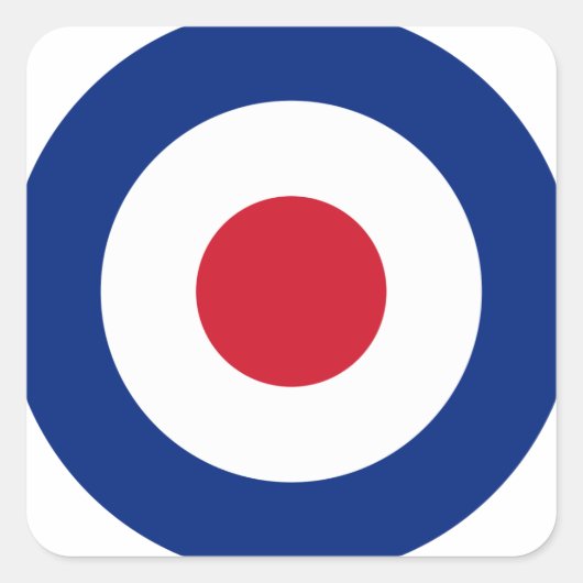 Mod - Classic Roundel - Ziel für das Bogenschießen Quadratischer Aufkleber (Vorderseite)