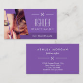 Mod Classy Lila Fashion Girl Makeup Friseur Salon Visitenkarte (Vorne/Hinten)