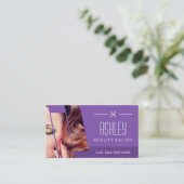 Mod Classy Lila Fashion Girl Makeup Friseur Salon Visitenkarte (Stehend Vorderseite)