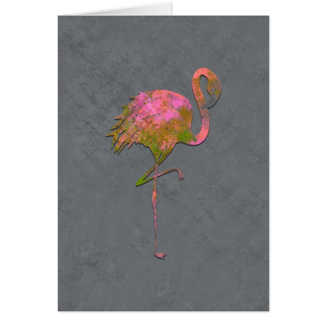 Mod Colorful Flamingo Chic Modern Gray Vielen Dank (Vorne)