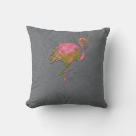 Mod Colorful Summer Flamingo Chic Modern Grau Kissen
