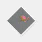 Mod Colorful Summer Flamingo Chic Modern Grau Serviette (Ecke)