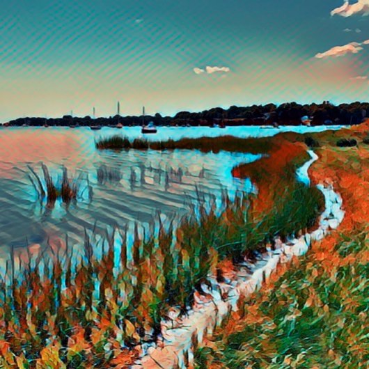 Mod Colors Cape Cod Bay Ocean Pathway Leinwanddruck