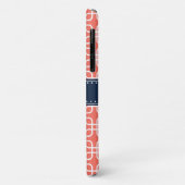 Mod Coral Pattern Navy Quarz Monogramm Case-Mate iPhone Hülle (Hinten/Links)
