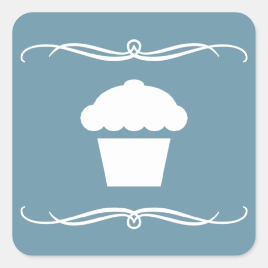 Mod cupcake quadratischer aufkleber (Vorderseite)