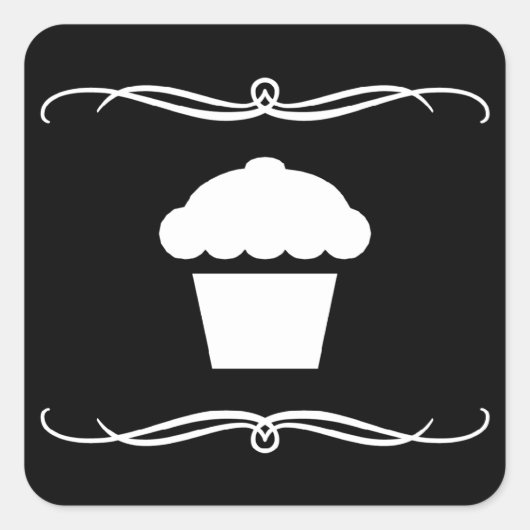 Mod cupcake quadratischer aufkleber (Vorderseite)