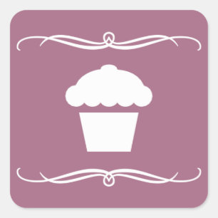 Mod cupcake quadratischer aufkleber