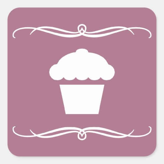 Mod cupcake quadratischer aufkleber (Vorderseite)