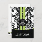 Mod Damask Limone Rsvp-Karten RSVP Karte (Vorne/Hinten)