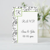 Mod Damask wedding R.S.V.P Standard 3.5 x 5 RSVP Karte (Stehend Vorderseite)