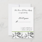 Mod Damask wedding R.S.V.P Standard 3.5 x 5 RSVP Karte (Rückseite)