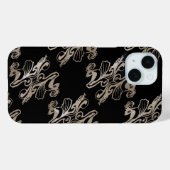 Mod-Damast-Textur (silber und schwarz) Case-Mate iPhone Hülle (Rückseite (Horizontal))