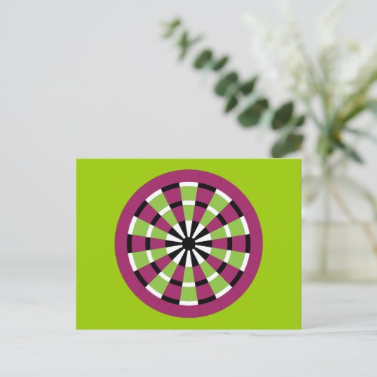 Mod Dartboard Postkarte (Stehend Vorderseite)