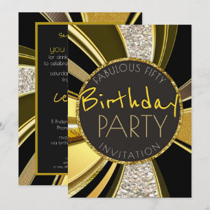 Mod Deko Fabulous 50 Geburtstag Stilvolles Glam Pa Einladung