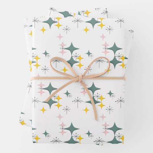 Mod Diamonds Sternexplosionen Mitte Jahrhunderts P Geschenkpapier Set (Beispiel)