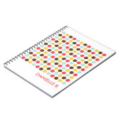 Mod dots Muster orange-weiße personalisierte Zeits Notizblock (Linke Seite)