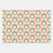 Mod Dots Retro Aquamarin und Blush Pink Muster Geschenkpapier Set (Vorderseite 2)