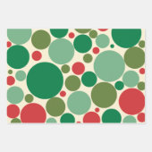 Mod Dots Retro Weihnachtsmuster Red Green Creme Geschenkpapier Set (Vorderseite 3)