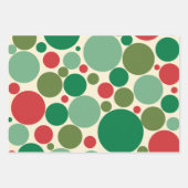 Mod Dots Retro Weihnachtsmuster Red Green Creme Geschenkpapier Set (Vorderseite 2)