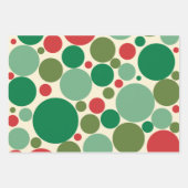 Mod Dots Retro Weihnachtsmuster Red Green Creme Geschenkpapier Set (Vorderseite)