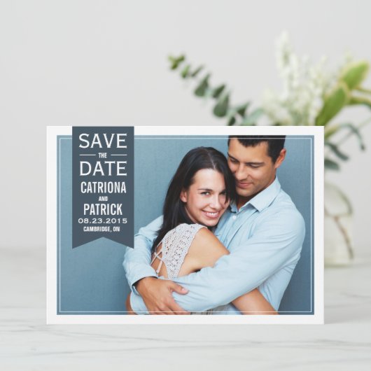 Mod Double Frame Foto Ankündigung Datum freihalten (Stehend Vorderseite)
